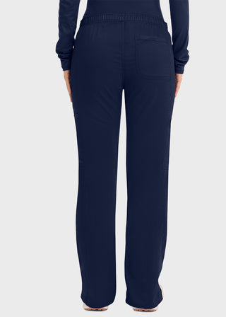 Cherokee Workwear Revolution Womens Mid Rise Moderate Flare Drawstring Petite Pant