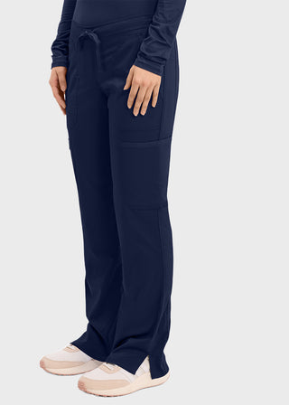 Cherokee Workwear Revolution Womens Mid Rise Moderate Flare Drawstring Pant