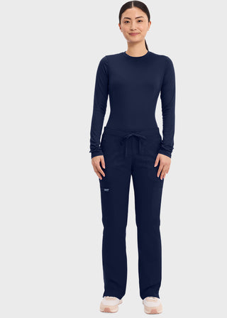 Cherokee Workwear Revolution Womens Mid Rise Moderate Flare Drawstring Tall Pant