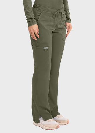 Cherokee Workwear Revolution Womens Mid Rise Moderate Flare Drawstring Tall Pant