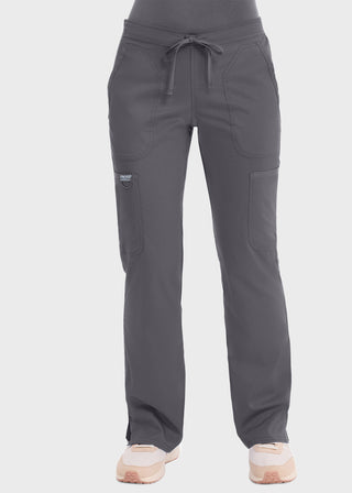Cherokee Workwear Revolution Womens Mid Rise Moderate Flare Drawstring Pant