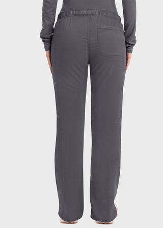 Cherokee Workwear Revolution Womens Mid Rise Moderate Flare Drawstring Petite Pant