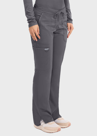 Cherokee Workwear Revolution Womens Mid Rise Moderate Flare Drawstring Tall Pant