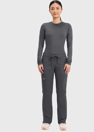 Cherokee Workwear Revolution Womens Mid Rise Moderate Flare Drawstring Pant