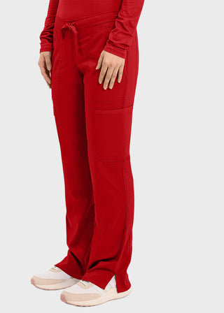 Cherokee Workwear Revolution Womens Mid Rise Moderate Flare Drawstring Petite Pant