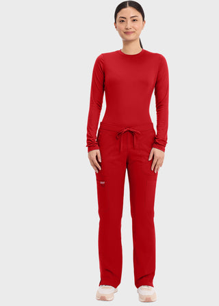 Cherokee Workwear Revolution Womens Mid Rise Moderate Flare Drawstring Tall Pant