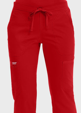 Cherokee Workwear Revolution Womens Mid Rise Moderate Flare Drawstring Tall Pant