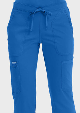 Cherokee Workwear Revolution Womens Mid Rise Moderate Flare Drawstring Petite Pant