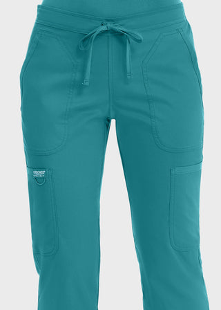 Cherokee Workwear Revolution Womens Mid Rise Moderate Flare Drawstring Pant