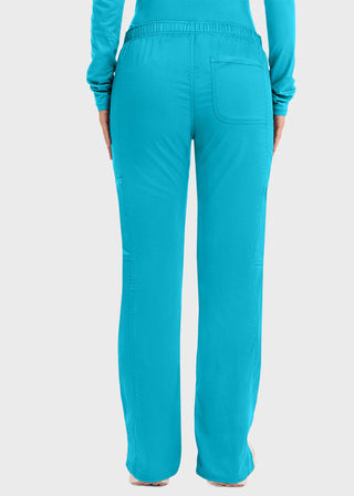 Cherokee Workwear Revolution Womens Mid Rise Moderate Flare Drawstring Petite Pant