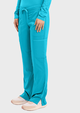 Cherokee Workwear Revolution Womens Mid Rise Moderate Flare Drawstring Pant