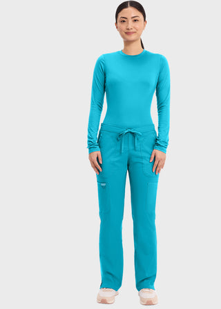 Cherokee Workwear Revolution Womens Mid Rise Moderate Flare Drawstring Tall Pant