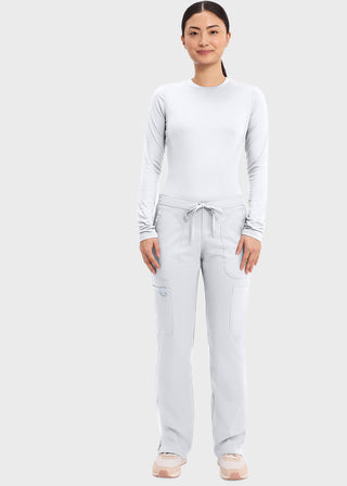 Cherokee Workwear Revolution Womens Mid Rise Moderate Flare Drawstring Petite Pant