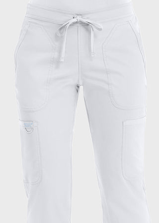 Cherokee Workwear Revolution Womens Mid Rise Moderate Flare Drawstring Tall Pant