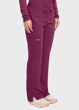 Cherokee Workwear Revolution Womens Mid Rise Moderate Flare Drawstring Pant