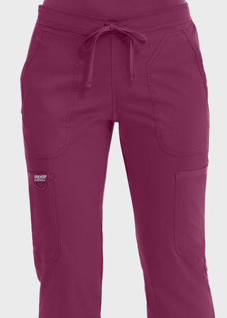 Cherokee Workwear Revolution Womens Mid Rise Moderate Flare Drawstring Petite Pant