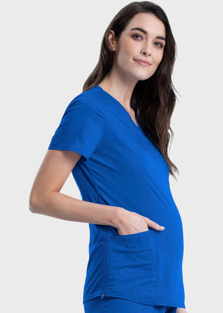 Cherokee Workwear Revolution Women's Maternity Mock Wrap Top