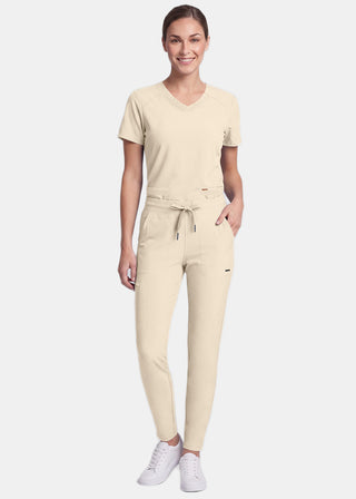 Cherokee Form Women's Mid Rise Tapered Leg Drawstring Pant