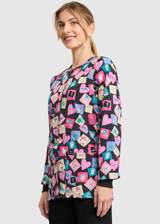 Cherokee Women's Snap Front Print Warm-up Jacket in Health-abet