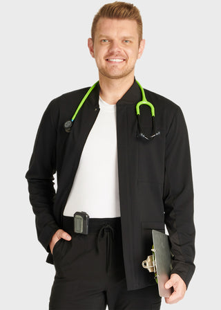 Cherokee Atmos Men's 3 Pocket Zip Front Scrub Jacket