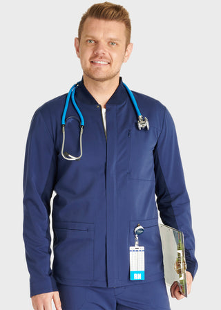 Cherokee Atmos Men's 3 Pocket Zip Front Scrub Jacket