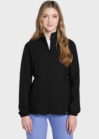 Zip Front Anorak Jacket in Black