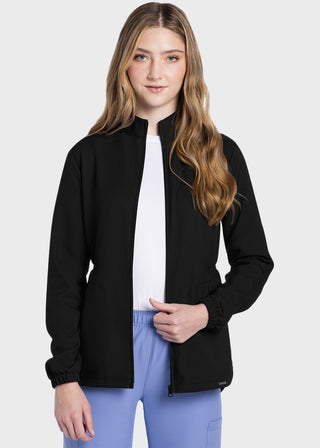 Zip Front Anorak Jacket in Black