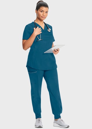 Cherokee Infinity Women's Rib-Knit Insets At V-Neck Top