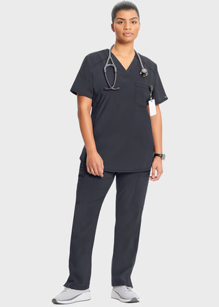 Cherokee Infinity Women's Rib-Knit Insets At V-Neck Top