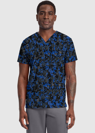 Cherokee Unisex V-Neck Print Top in Dabbling In Paint