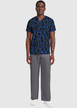 Cherokee Unisex V-Neck Print Top in Dabbling In Paint