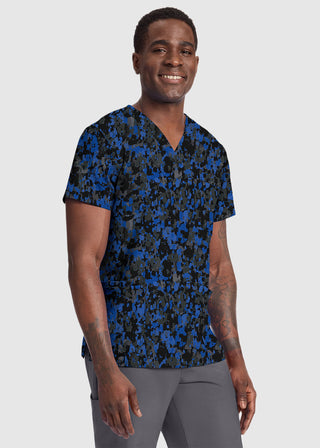 Cherokee Unisex V-Neck Print Top in Dabbling In Paint