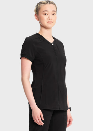 Cherokee Infinity Women's Zip Front V-Neck Top