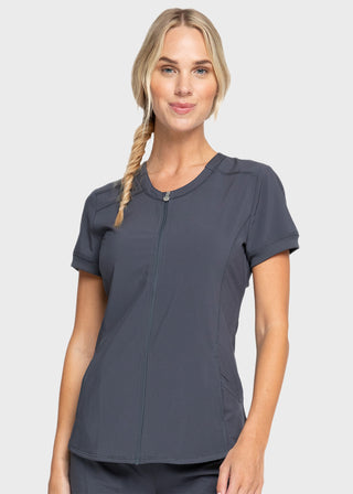Cherokee Infinity Women's Zip Front V-Neck Top