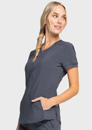 Cherokee Infinity Women's Zip Front V-Neck Top