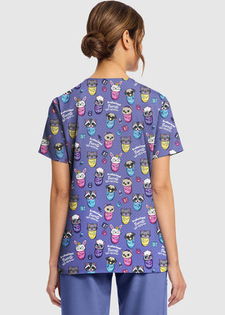 Cherokee Women's Baby Burritos Print V-Neck Top