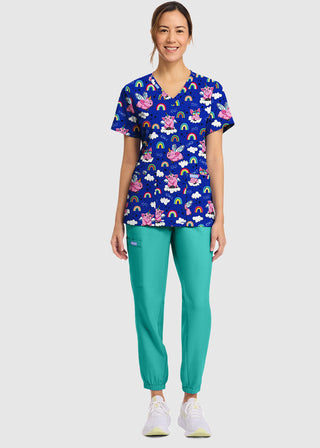 Cherokee Women's Flyin' Magic Print V-Neck Top