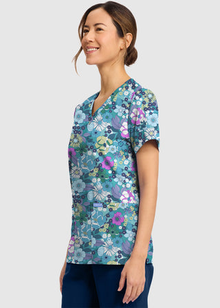 Cherokee Women's Vintage Garden Print V-Neck Top