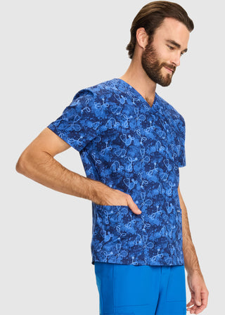 Cherokee Genuine Unisex V-Neck Top in Shibori Stethoscopes