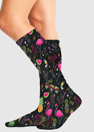 Cherokee Knee High Compression Sock in Flamingo Party