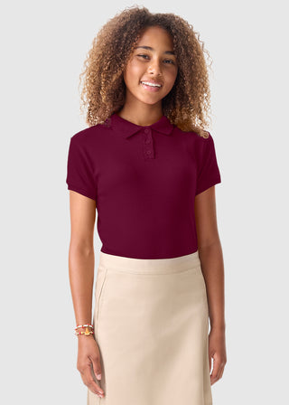 Classroom Girls Short Sleeve Fitted Interlock Polo