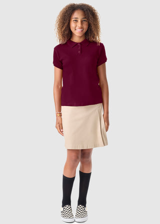 Classroom Girls Short Sleeve Fitted Interlock Polo