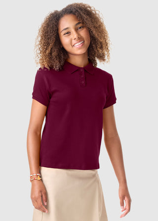 Classroom Girls Short Sleeve Fitted Interlock Polo