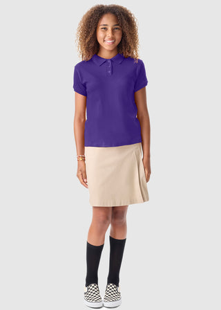 Classroom Girls Short Sleeve Fitted Interlock Polo