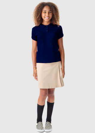 Classroom Girls Short Sleeve Fitted Interlock Polo