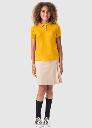 Classroom Girls Short Sleeve Fitted Interlock Polo