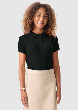 Classroom Girls Short Sleeve Fitted Interlock Polo