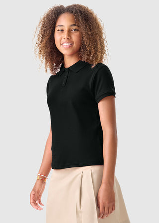 Classroom Girls Short Sleeve Fitted Interlock Polo