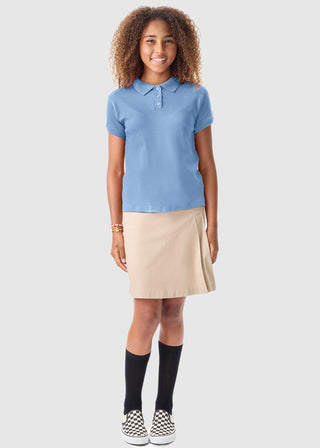 Classroom Girls Short Sleeve Fitted Interlock Polo
