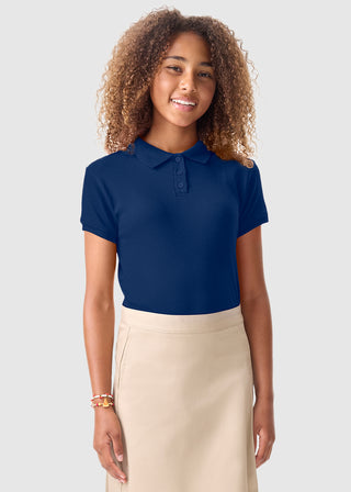 Classroom Girls Short Sleeve Fitted Interlock Polo